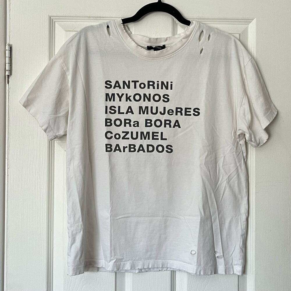 Forever 21 Distressed Tourist Tee - Size L